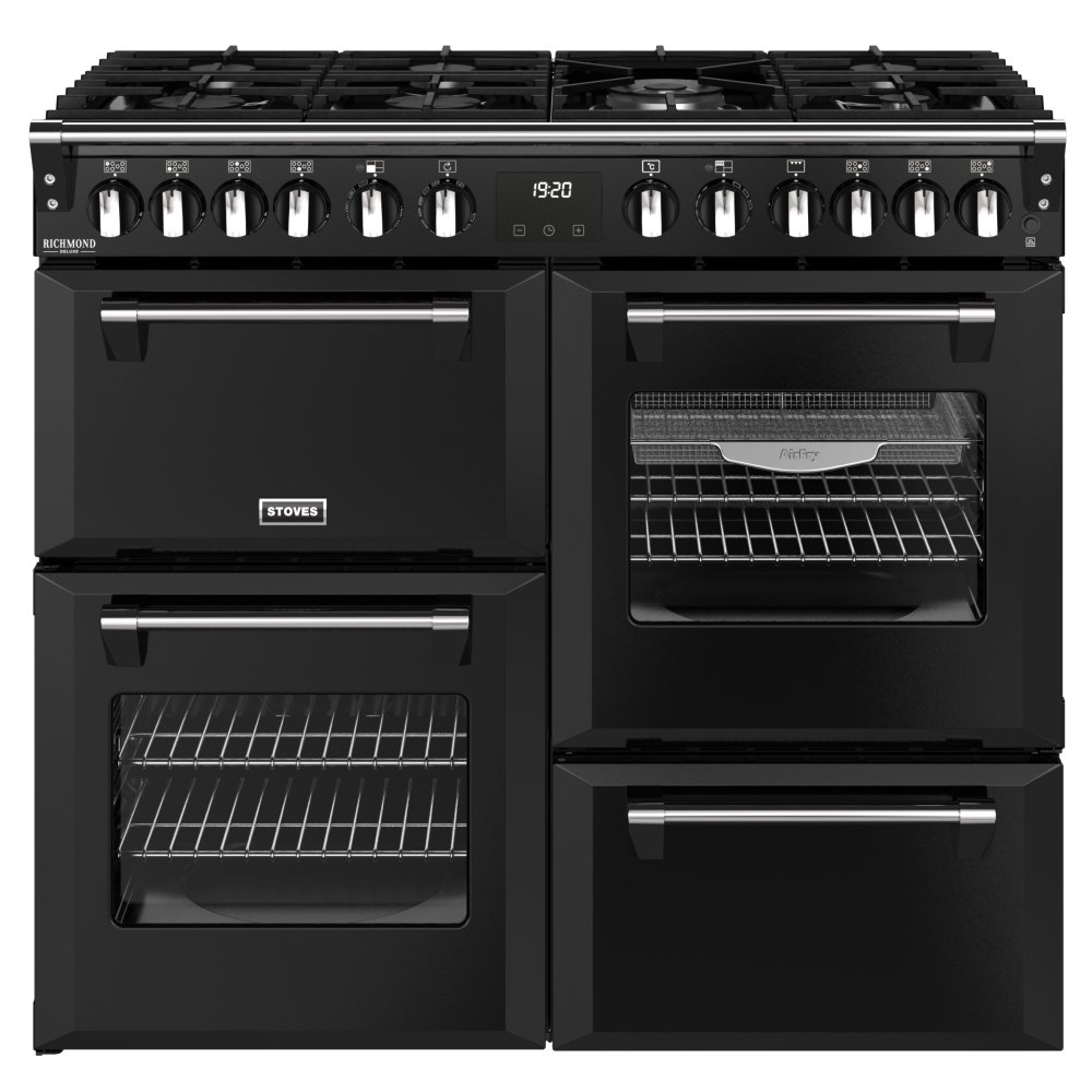Stoves ST DX RCA RICH 100DF BLK 11871 Richmond DX 100cm Dual Fuel Range Cooker - BLACK