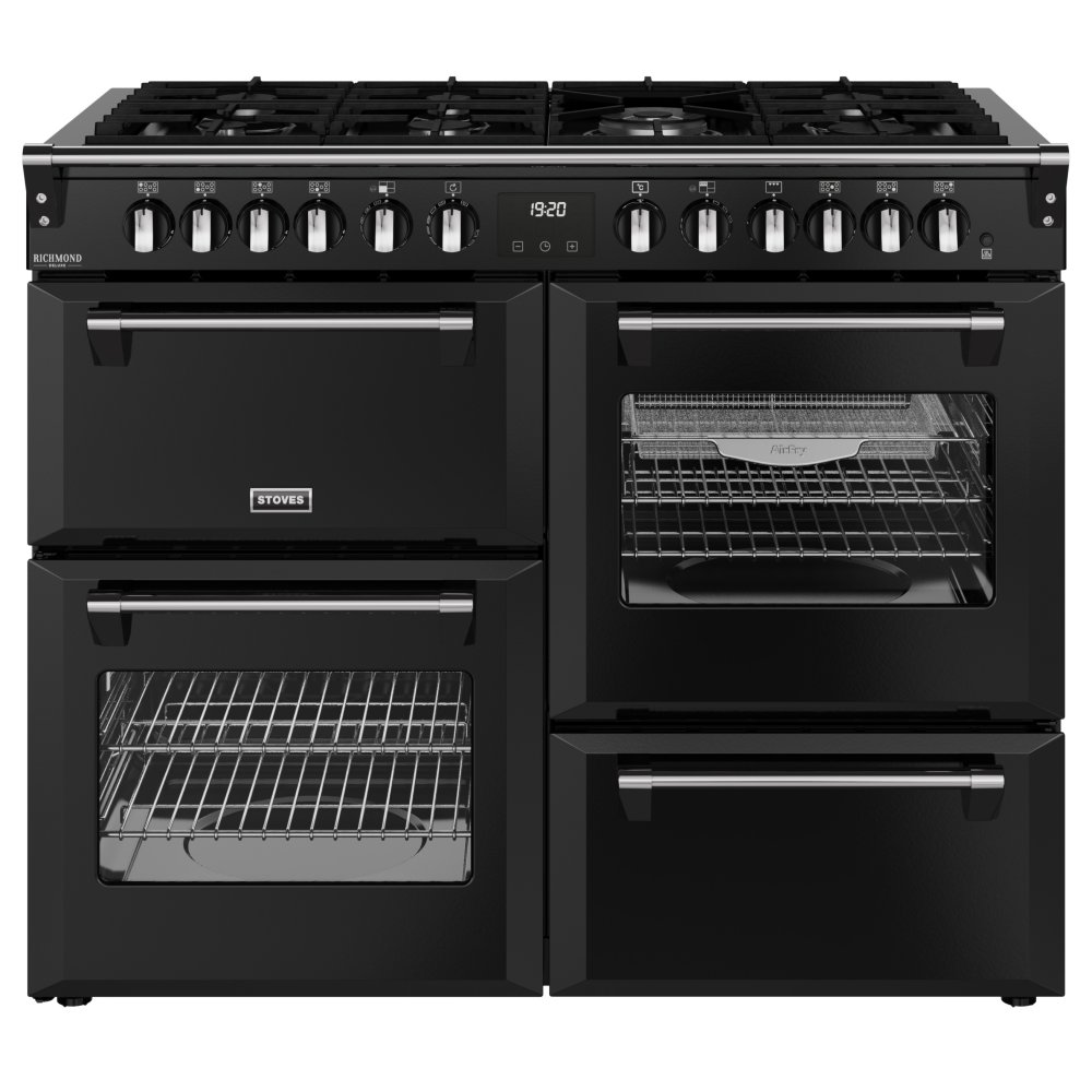 Stoves ST DX RCA RICH 110DF BLK 11876 Richmond DX 110cm Dual Fuel Range Cooker - BLACK