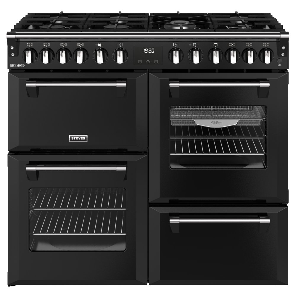 Stoves ST RCA RICH 100DF BLK 11856 Richmond 100cm Dual Fuel Range Cooker - BLACK