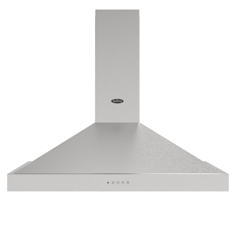 Belling BEL COOKCENTRE CHIM 90PYR STA 1668 90cm Pyramid Chimney Hood – STAINLESS STEEL