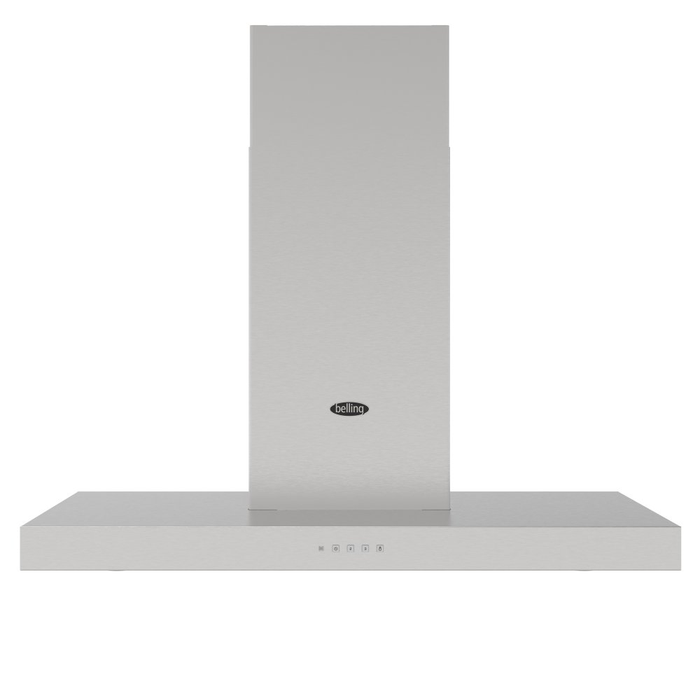 Belling BEL COOKCENTRE CHIM 90T STA 1663 90cm Flat Chimney Hood – STAINLESS STEEL