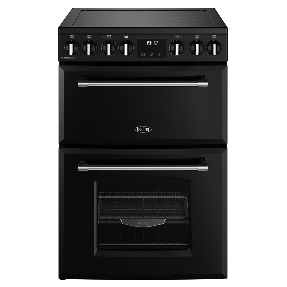 Belling BEL MRA FARMHOUSE 60E BLK 11810 60cm Ceramic Mini Range Cooker - BLACK
