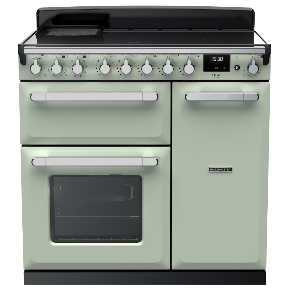 Rangemaster ESDL90EIPMNT/CM1 Estel Deluxe 90cm Induction Range Cooker With Chrome Trim 15034 - MINT