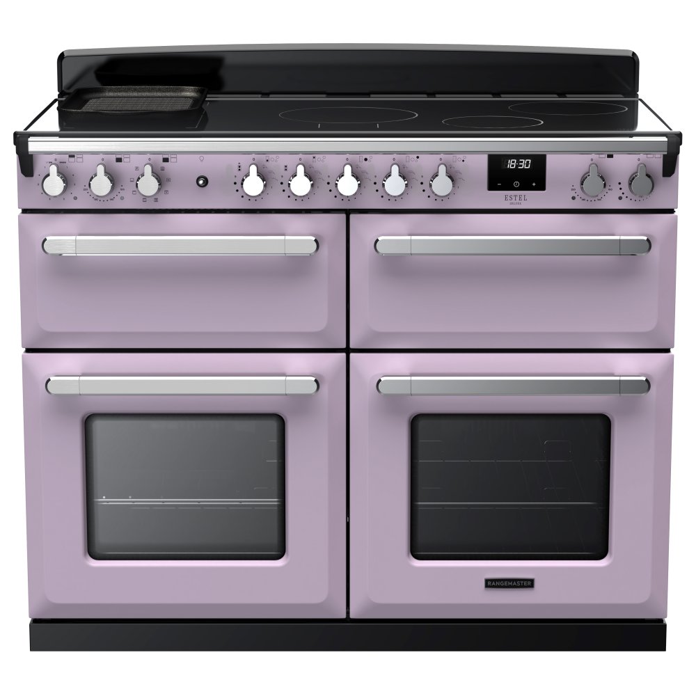 Rangemaster ESDLB110EIPHTH/CM1 Estel Deluxe BC 110cm Induction Range Cooker With Chrome Trim 17881 - HEATHER
