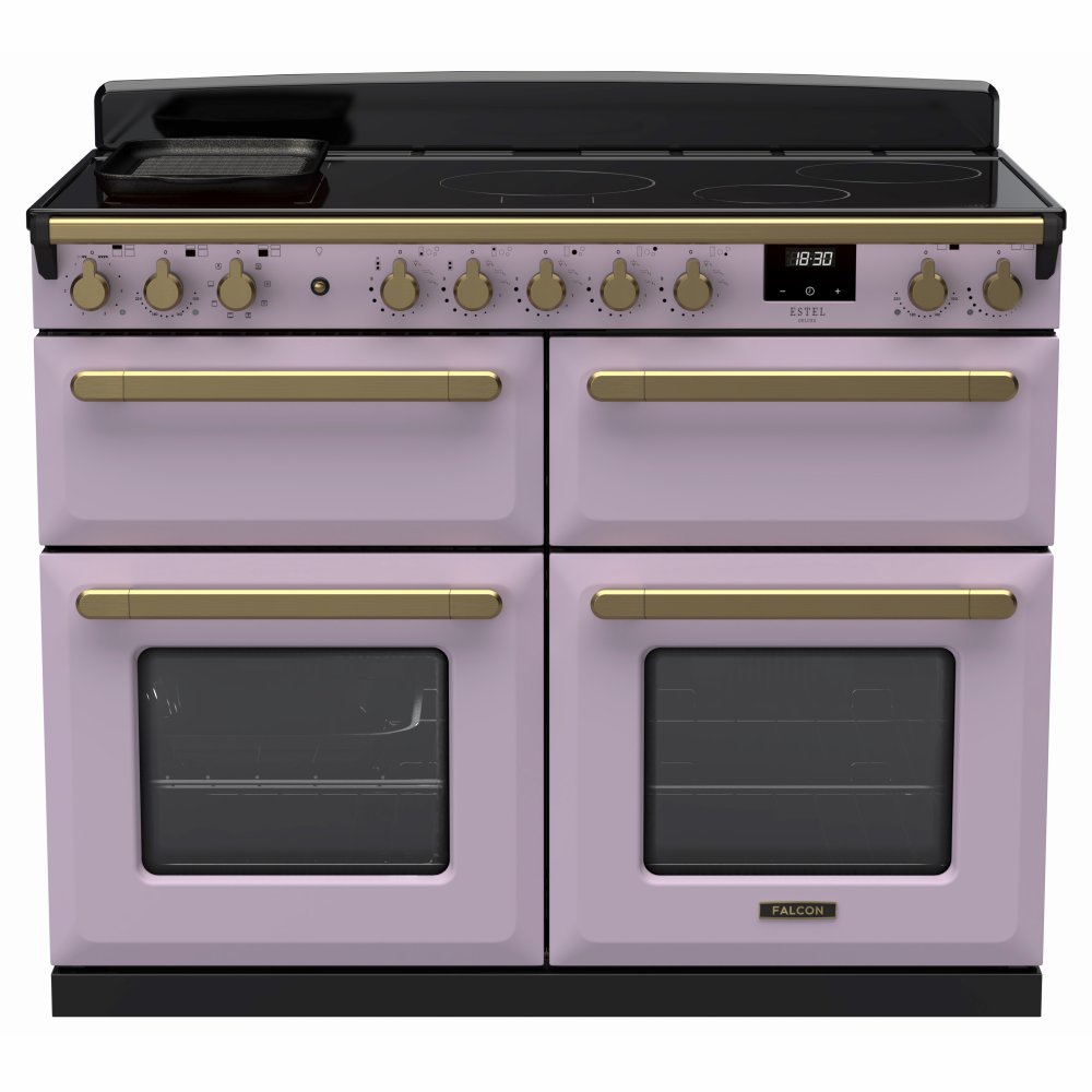 Rangemaster ESDLB110EIPHTH/AB1 Estel Deluxe BC 110cm Induction Range Cooker With Antique Brass Trim 18246 - HEATHER