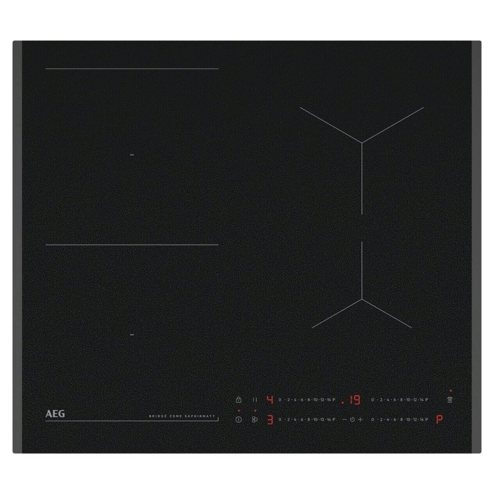 AEG TO64IB00FZ 59cm Series 6000 4 Zone Sense Boil+Fry SaphirMatt MaxiSense Induction Hob – MATTE BLACK