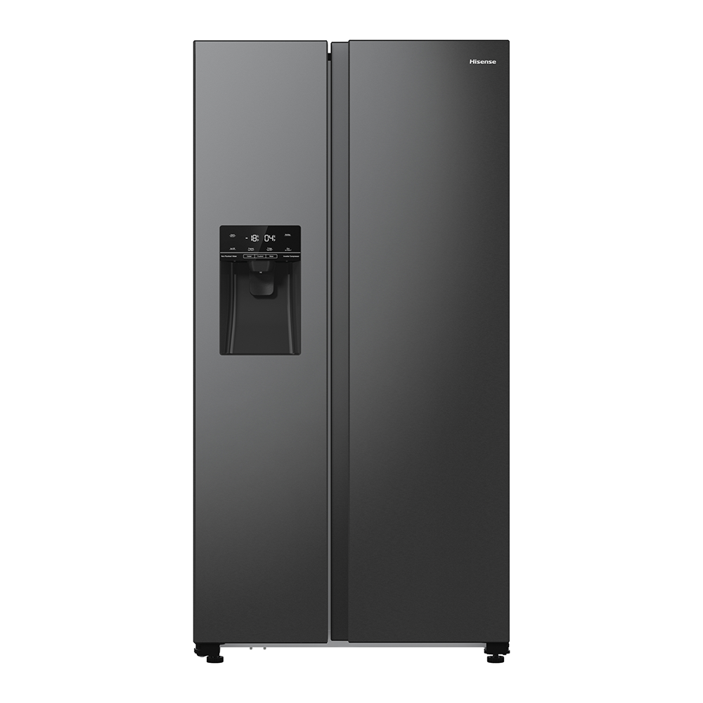Hisense RS5P535NTFDUK PureFlat American Style Fridge Freezer Ice & Water Non-Plumbed – BLACK STEEL