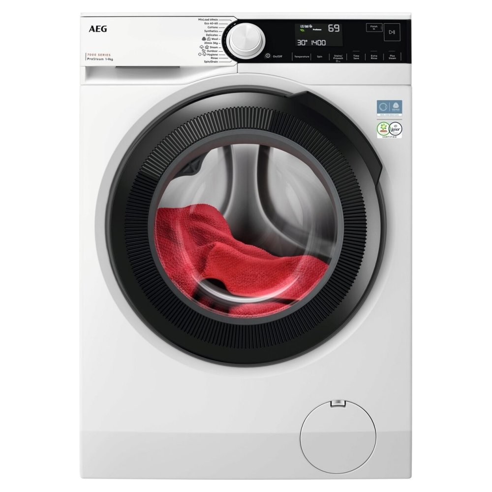 AEG LFSR73944B 9kg Series 7000 ProSteam Washing Machine 1400rpm – WHITE