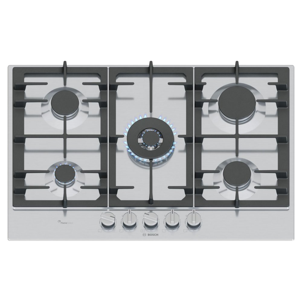 Bosch PCQ7A5I90 75cm Series 6 5 Burner Gas Hob – STAINLESS STEEL