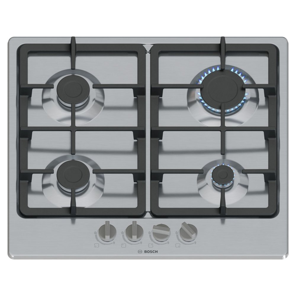 Bosch PGP6B5K90 60cm Series 4 4 Burner Gas Hob – STAINLESS STEEL