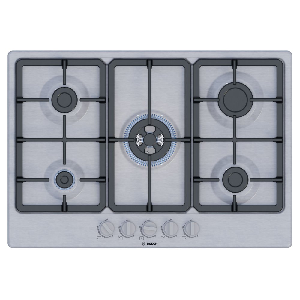 Bosch PGQ7B5K90 75cm Series 4 5 Burner Gas Hob – STAINLESS STEEL