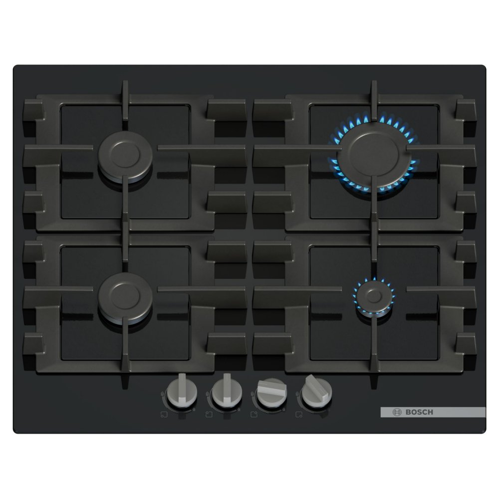 Bosch PNP6B6K40 60cm Series 4 4 Burner Gas On Glass Hob – BLACK