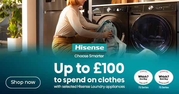 Claim a FREE clothing voucher worth up to £100 with purchase. See promotion for details, ends 8th July 2025.