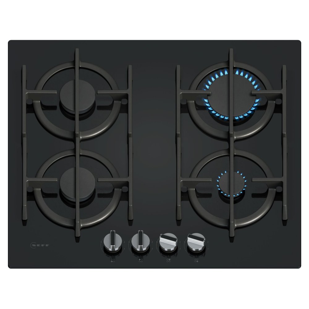 Neff T26PIP4S0 60cm N70 4 Burner Gas On Glass Hob – BLACK