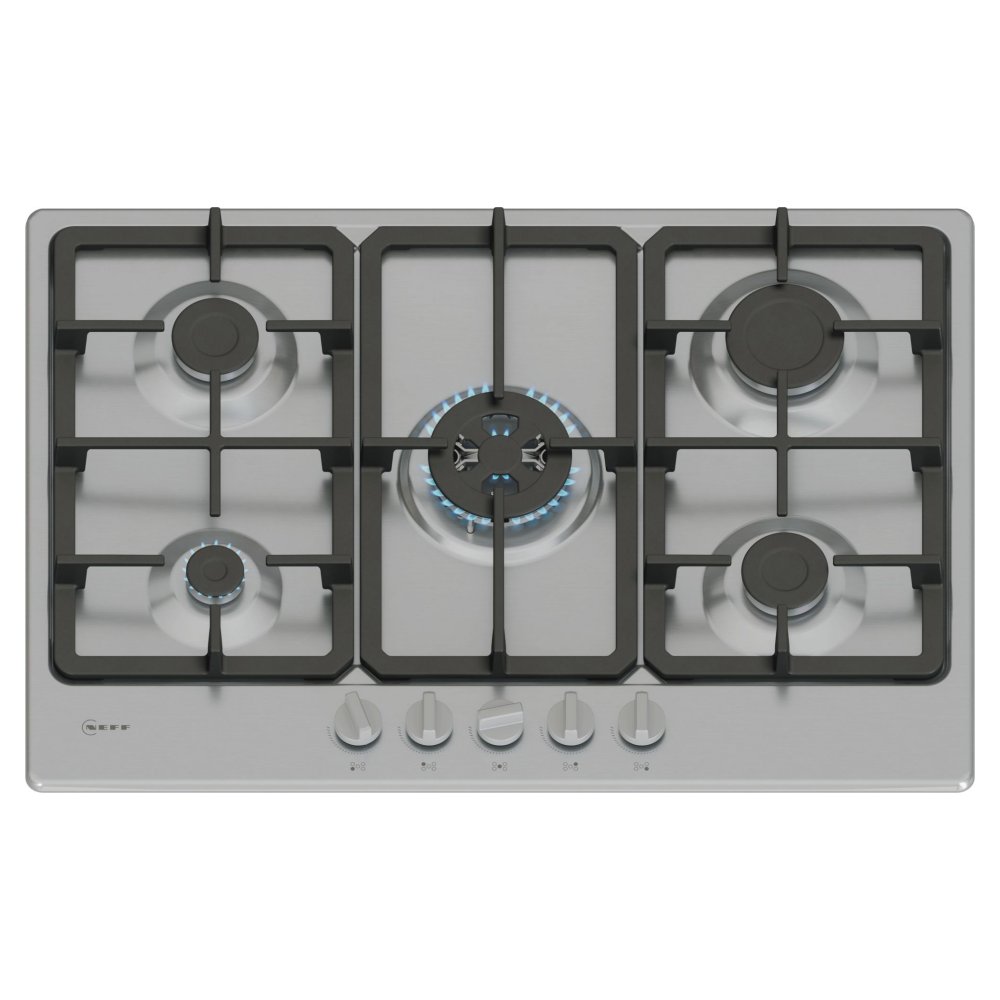 Neff T27GKQ8N0 75cm N50 5 Burner Gas Hob – STAINLESS STEEL