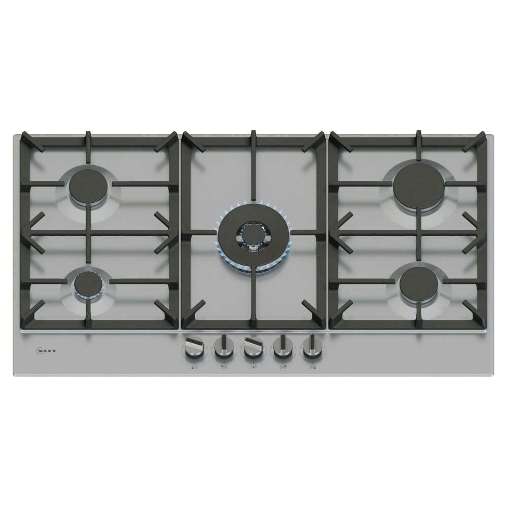 Neff T29CIR8N0 90cm N70 5 Burner Gas Hob – STAINLESS STEEL