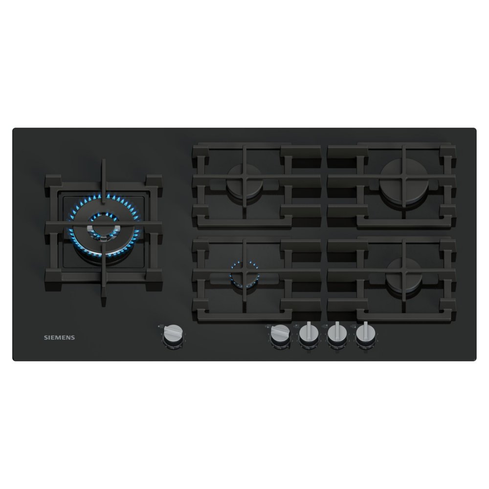Siemens EP9A6MI40 IQ-500 90cm Frameless Gas On Glass Hob - BLACK