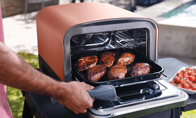 Bring the kitchen outside with you this summer with Ninja outdoor ovens- now available at Appliance City