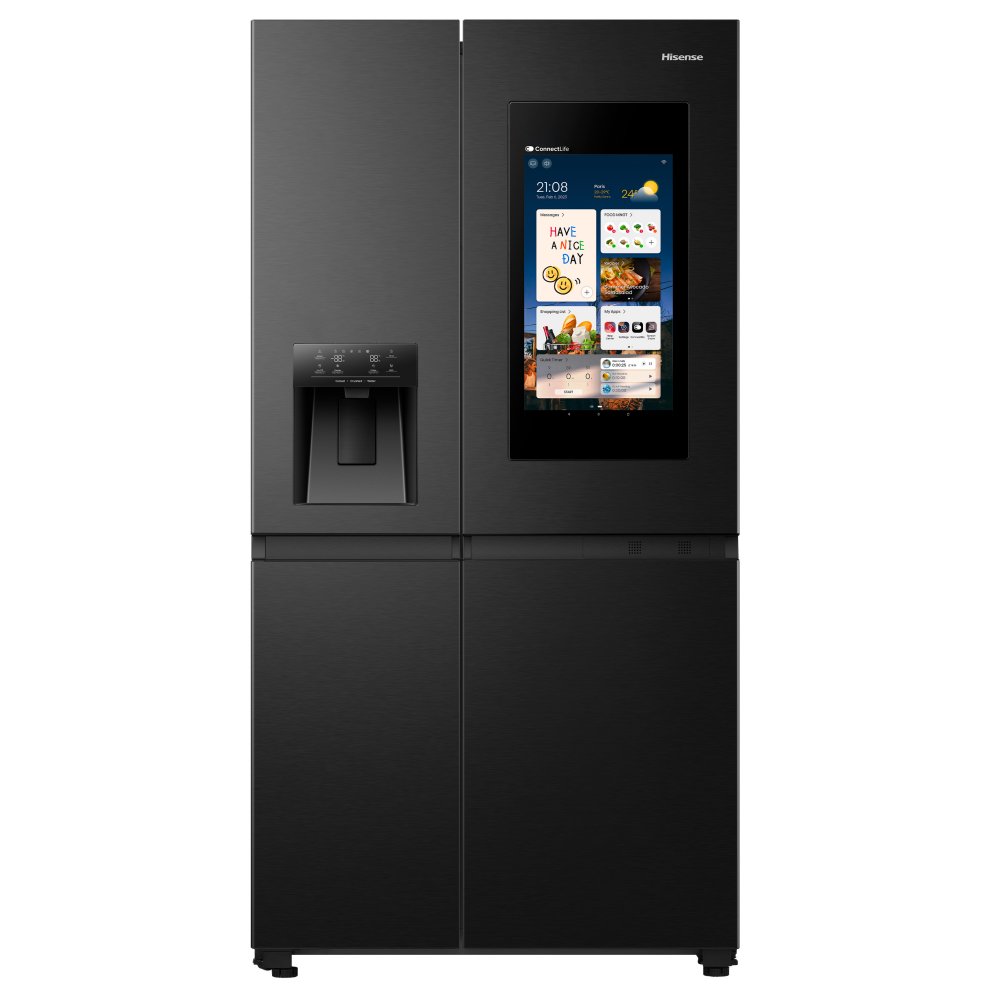 Hisense RS9P628GPFE PureFlat Eclipse American Style Fridge Freezer With Ice & Water – BLACK STEEL