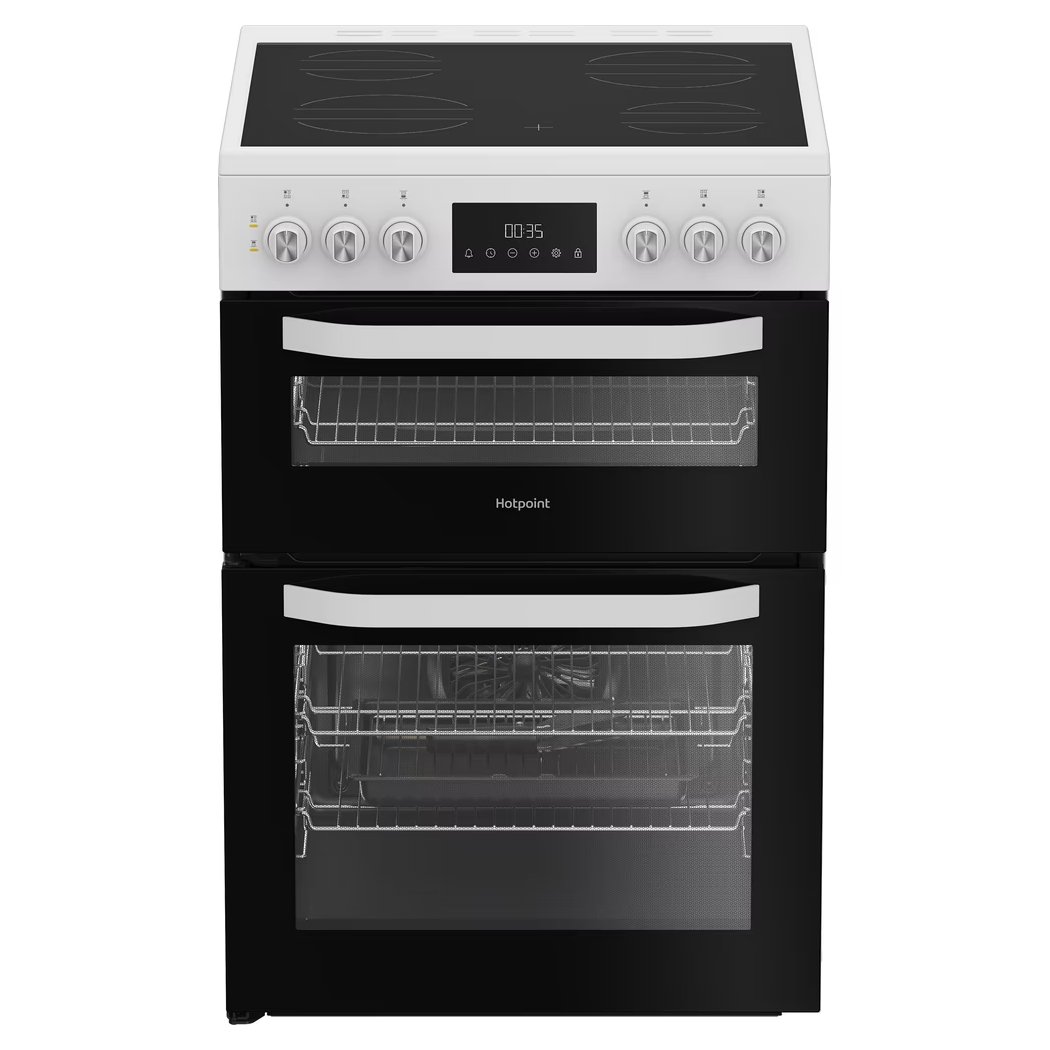 Hotpoint HDE6VDW 60cm Freestanding Electric Ceramic Cooker - WHITE