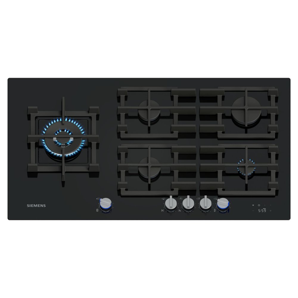 Siemens ER9A6SH40 IQ-700 90cm 5 Burner Gas On Glass Hob - BLACK