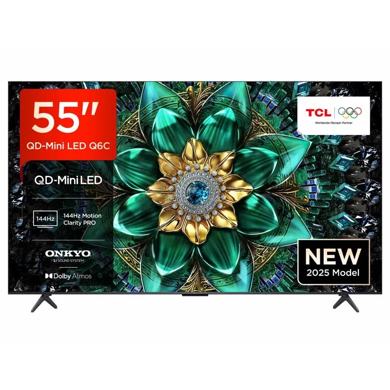 TCL 55Q6C 2025 55" 4K QD-Mini LED UHD Smart TV - BLACK