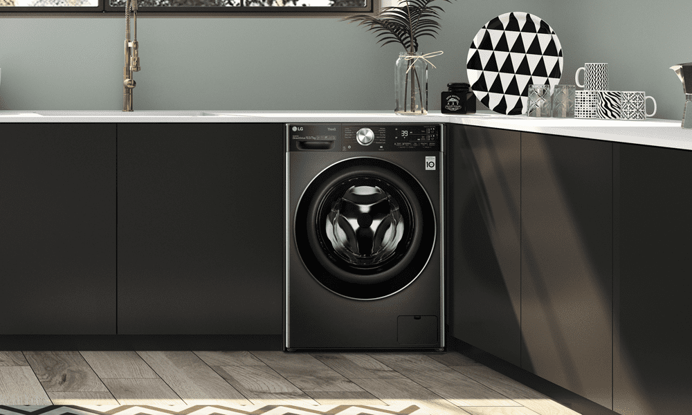 a washer dryer in a modern kitchen