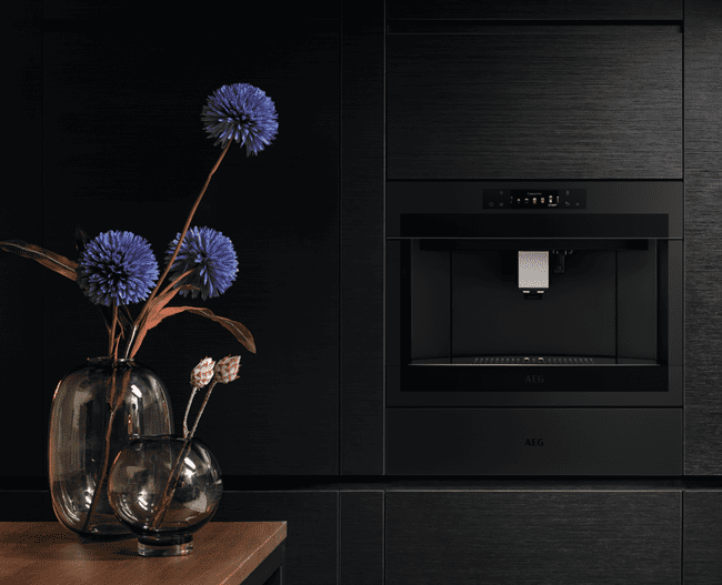a AEG built in coffee machine in a modern kitchen