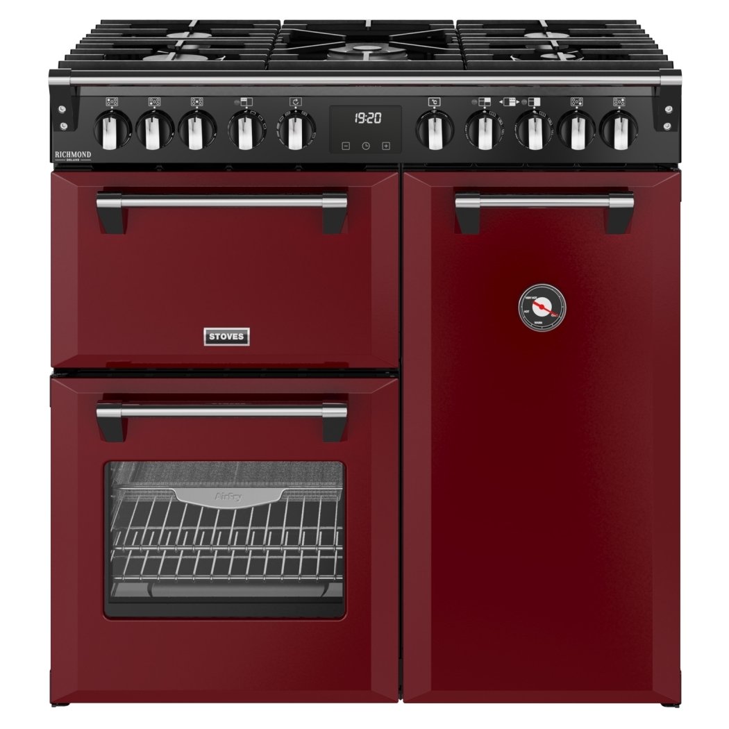 Stoves ST DX RCA RICH 90DF GAR 12008 Richmond DX 90cm Dual Fuel Range Cooker – GARNET RED