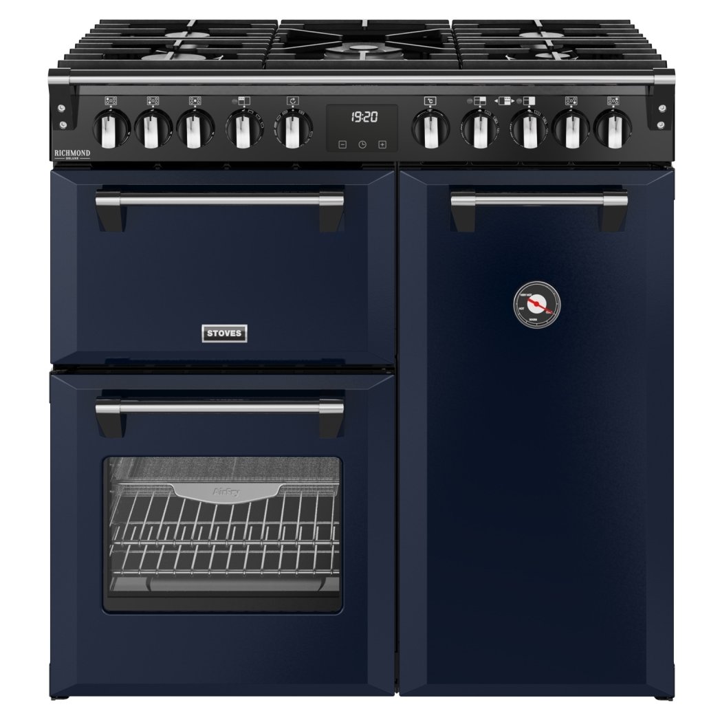 Stoves ST DX RCA RICH 90DF MBL 12006 Richmond DX 90cm Dual Fuel Range Cooker - MIDNIGHT BLUE