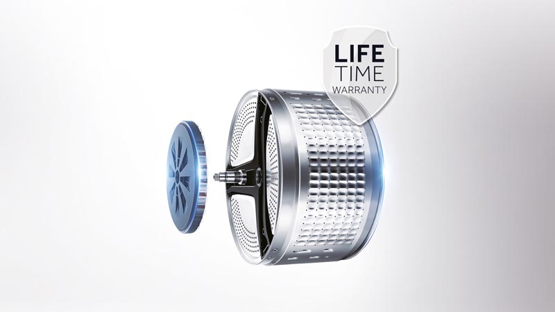 Image of a Haier Direct Motion Motor with a lifetime warranty badge.