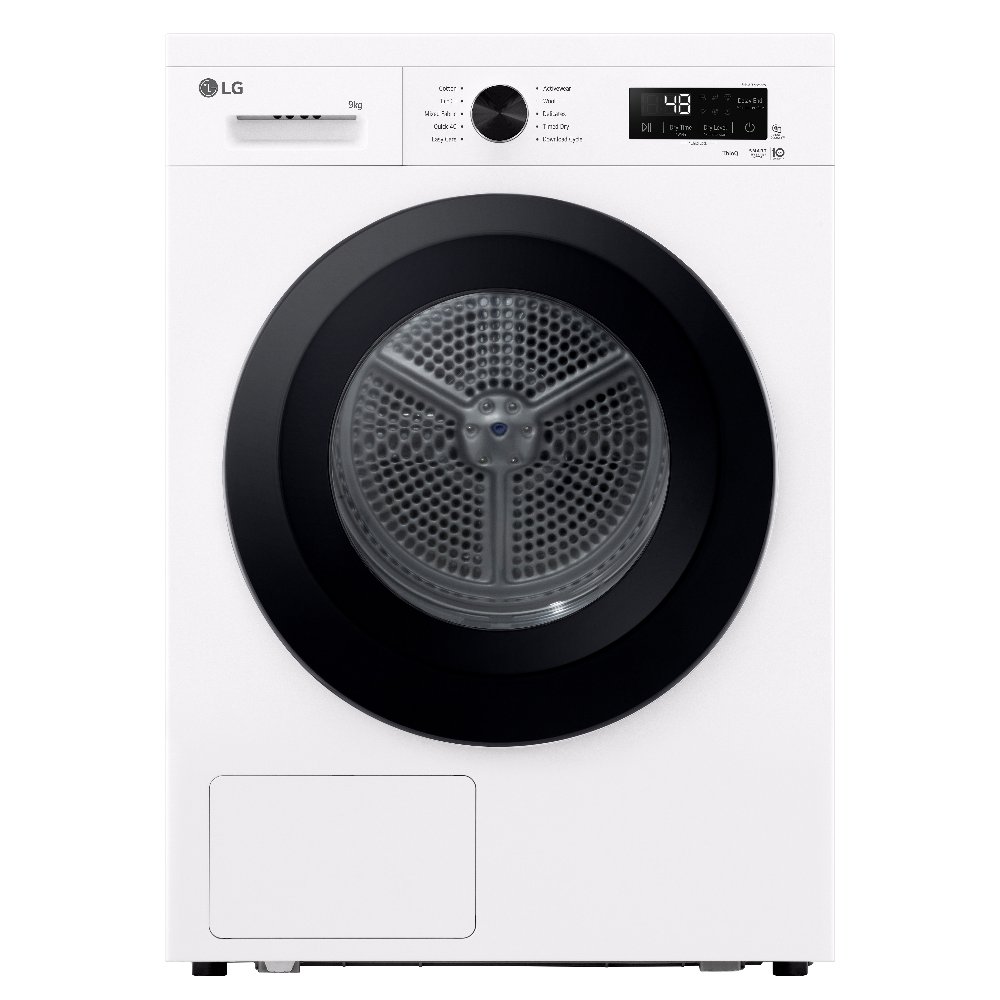 LG RHX1009NWK 9kg Dual Inverter Heat Pump Condenser Dryer in Glossy Wh