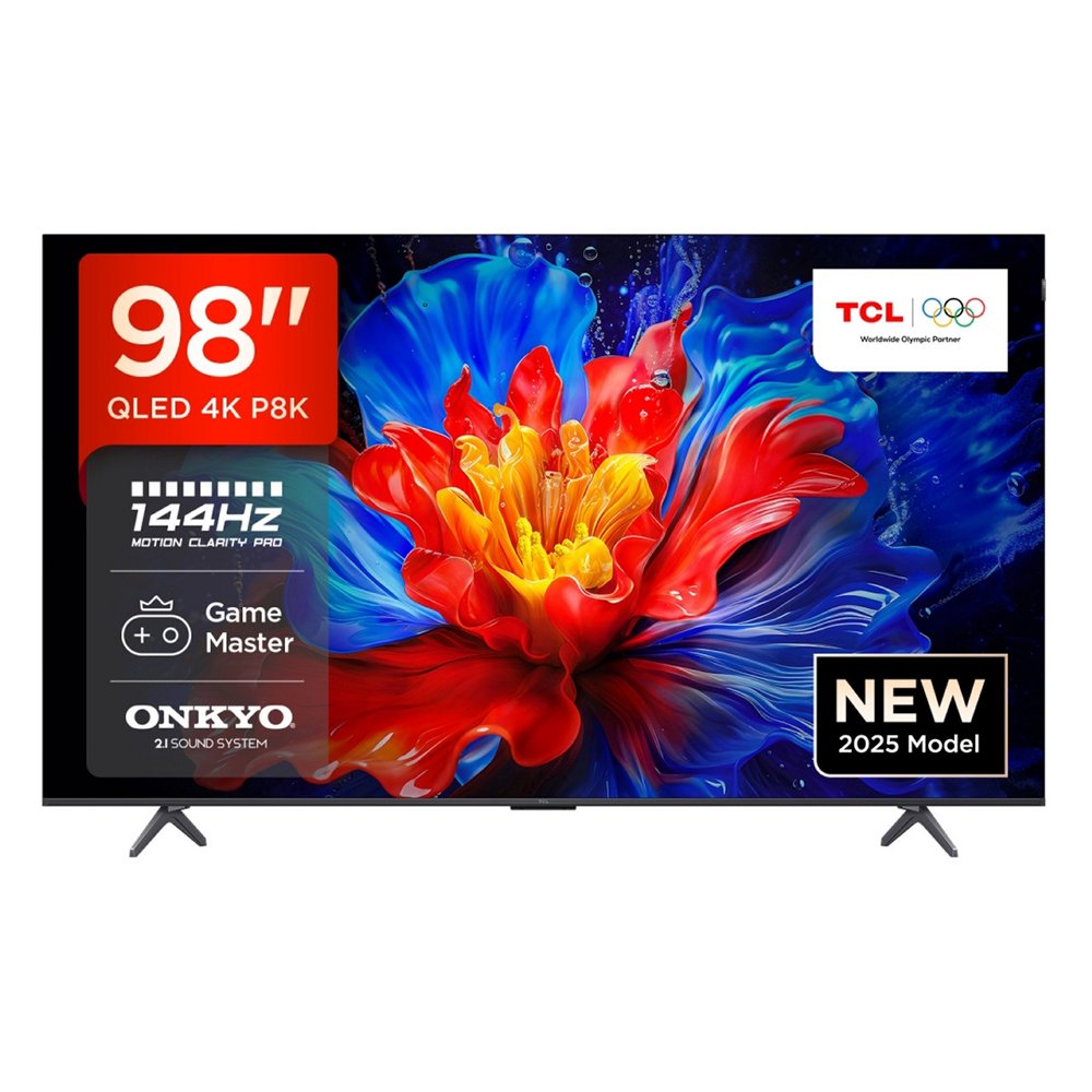 TCL 98P8K 2025 98″ 4K QLED UHD Smart TV – BLACK