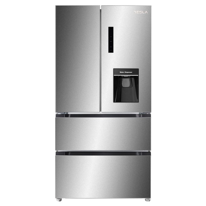 Tesla T571FRDX French Style Fridge Freezer With Water Dispenser Non Plumbed – STAINLESS STEEL