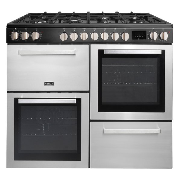 Tesla T100MCDFRCSS 100cm Dual Fuel Range Cooker – STAINLESS STEEL