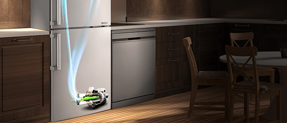 Animation to highlight the LG invertor compressor