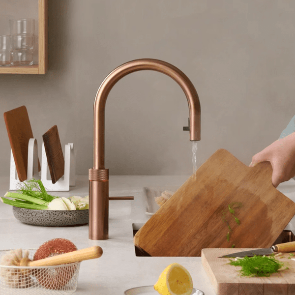 Quooker 3-in-1 Flex tap finished in rose copper