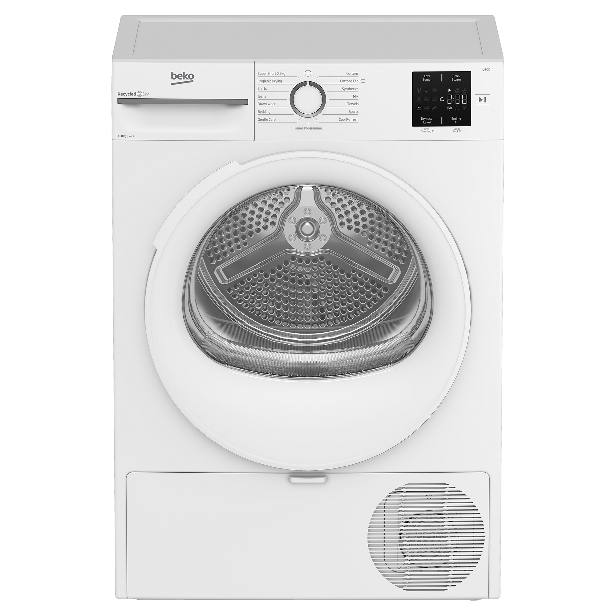 Beko BMN3T3823W 8kg Heat Pump Condenser Dryer in White A Rated