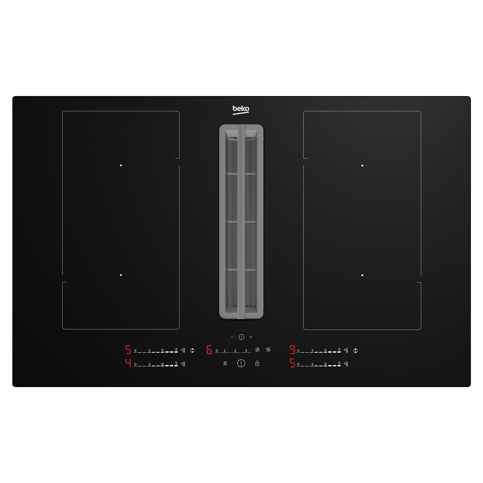 Beko HIXI84700UP 82cm 4 Zone Induction Hob with Integrated Vented Extr