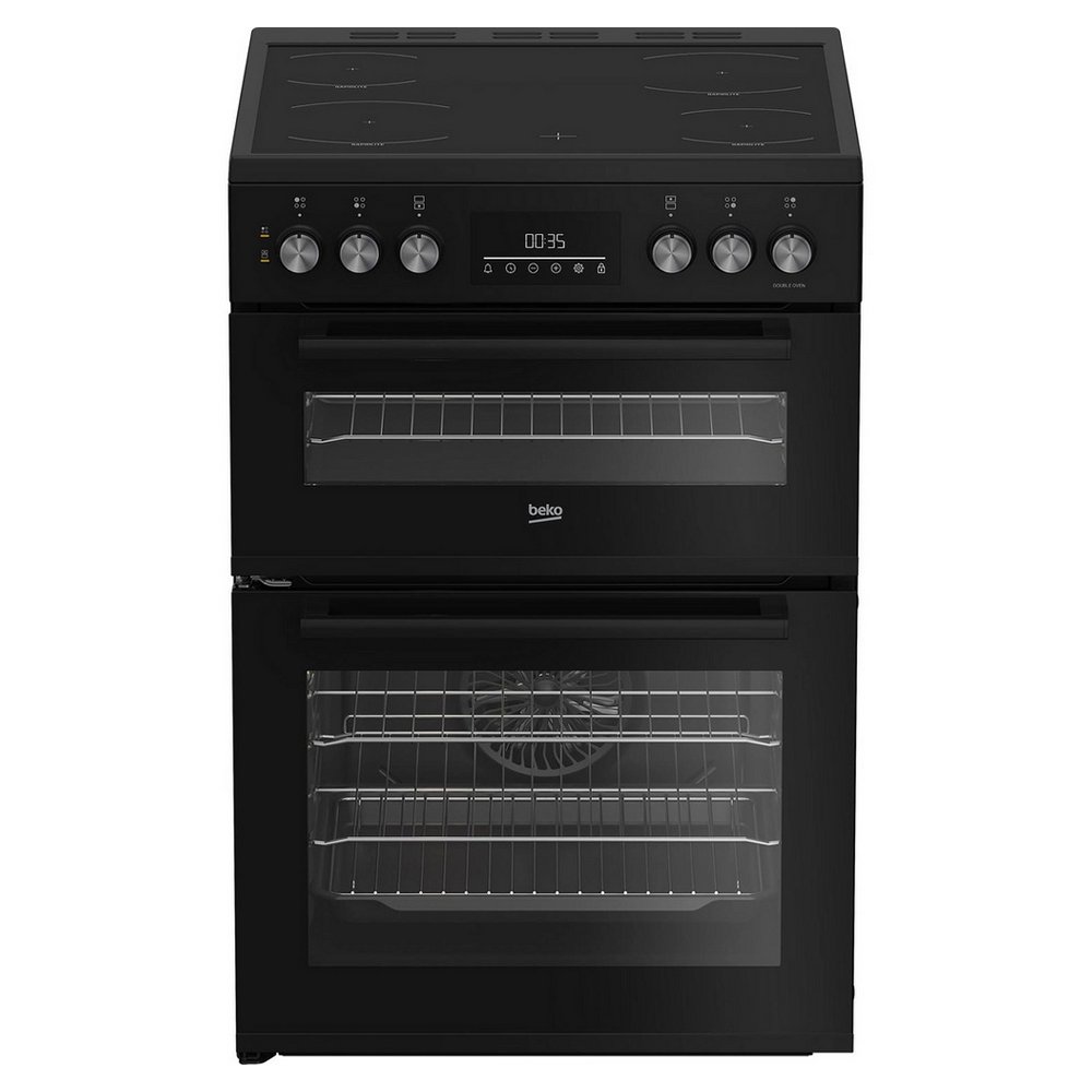 Beko EDC6731K 60cm Double Oven Electric Cooker in Black Ceramic Hob