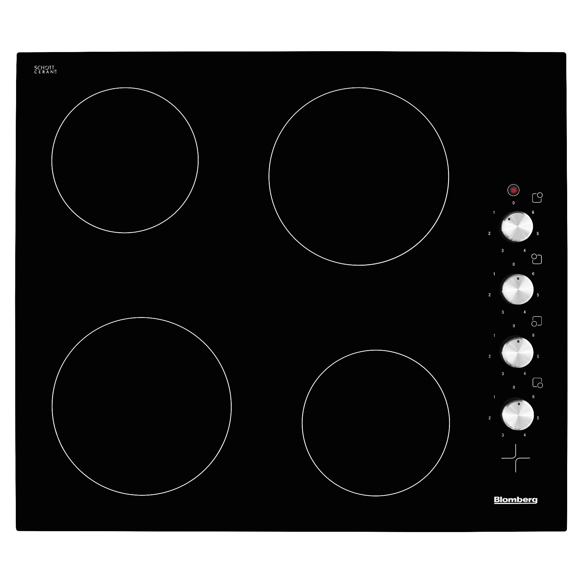 Blomberg MKN24001 60cm 4 Zone Frameless Ceramic Hob Knob Side Controls