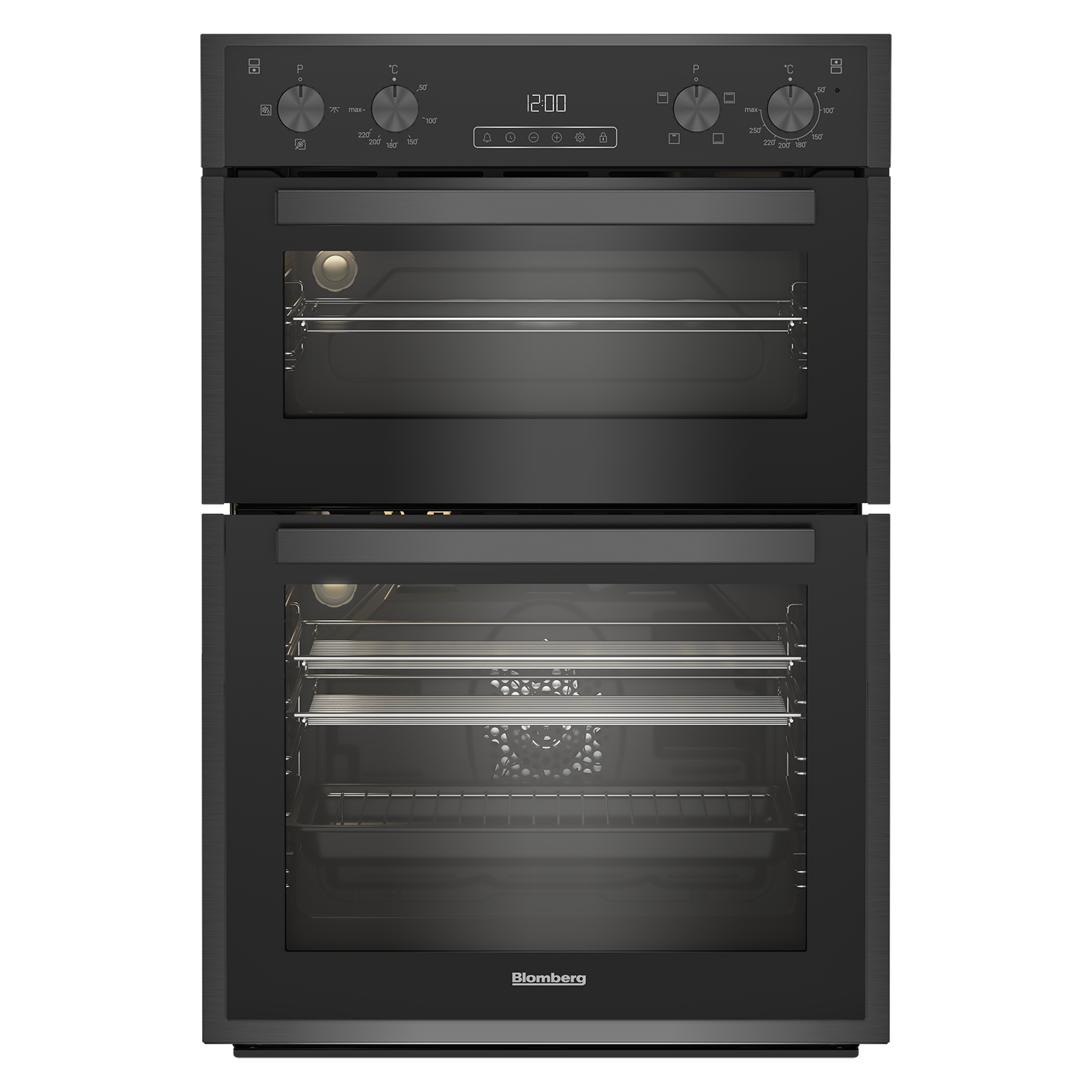 Blomberg RODN9202DX Built In Electric Double Oven in Dark Steel