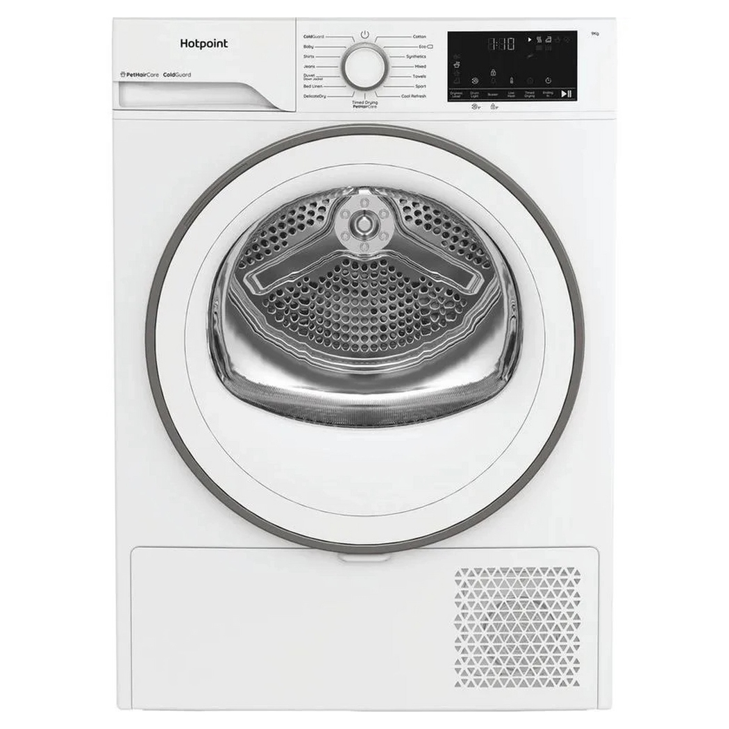 Hotpoint CHD93MWWSUK 9kg Heat Pump Condenser Tumble Dryer with PetHairCare - WHITE