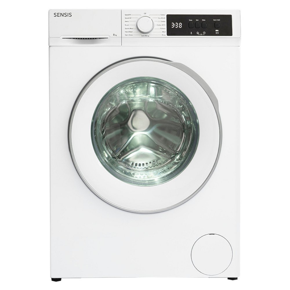 Sensis WMF01814AW 8kg 1400 Spin Washing Machine in White A Rated Eco L
