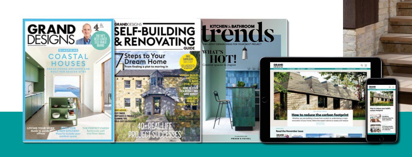 A variety of Grand Designs magazine covers- available in print or digital.