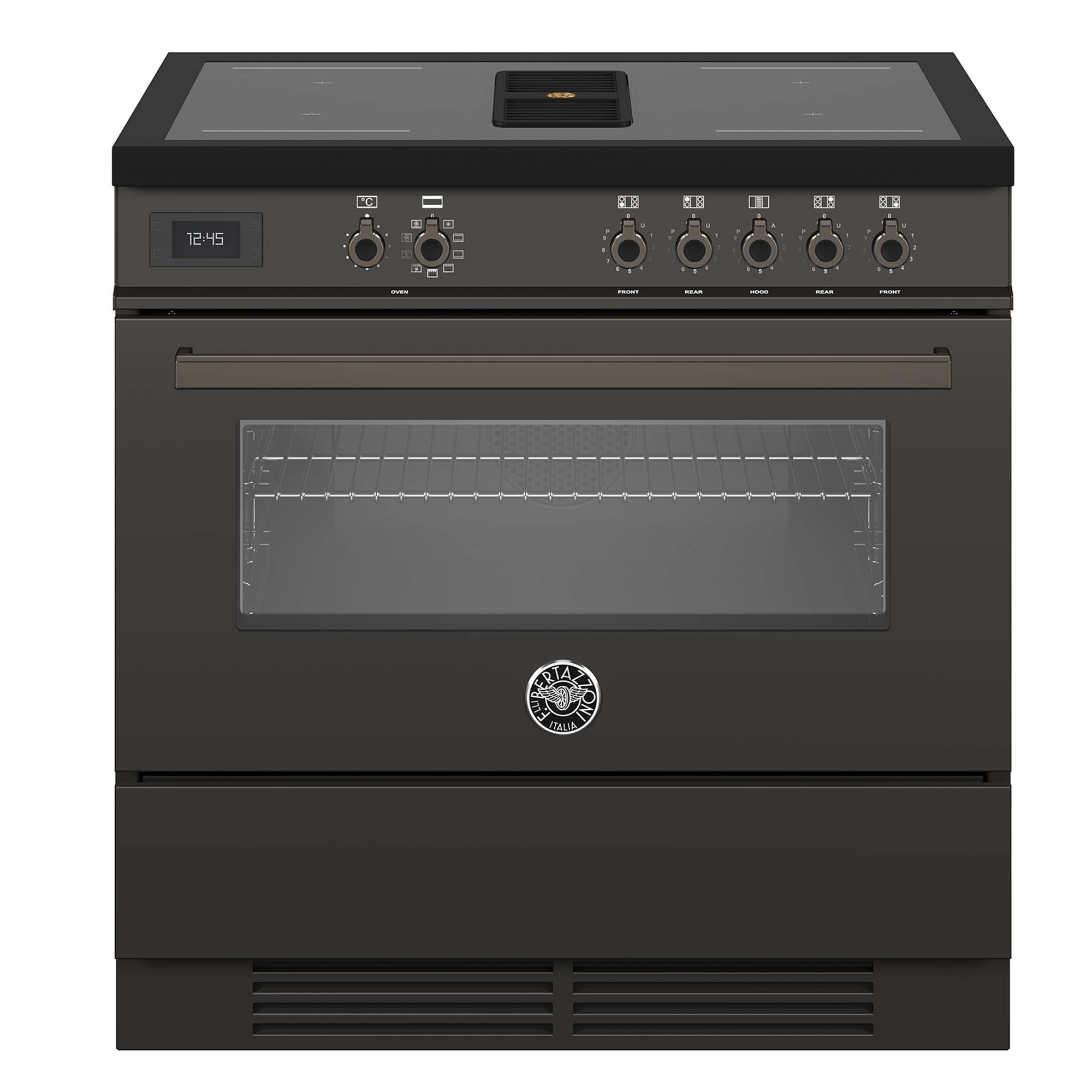 Bertazzoni  90cm Professional Air-Tec Induction Range Cooker With Integrated Extraction PROCH94I1ECAT - Carbonio