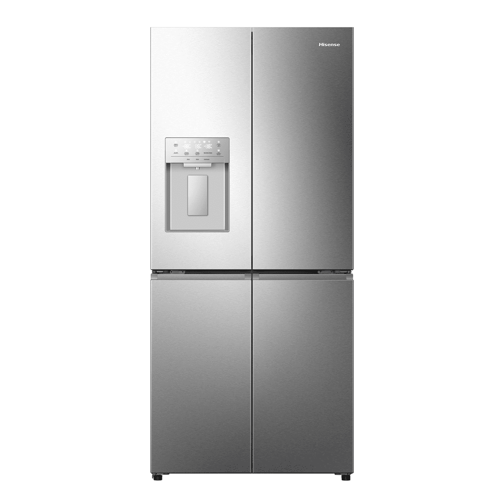 Hisense  79cm PureFlat Four Door Fridge Freezer With Ice & Water Non Plumbed RQ5P470SYID - SILVER