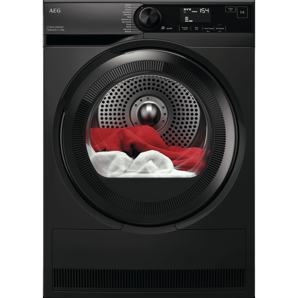 AEG  Series 7000 9kg Heat Pump Condenser Dryer TR749GU4B - Graphite