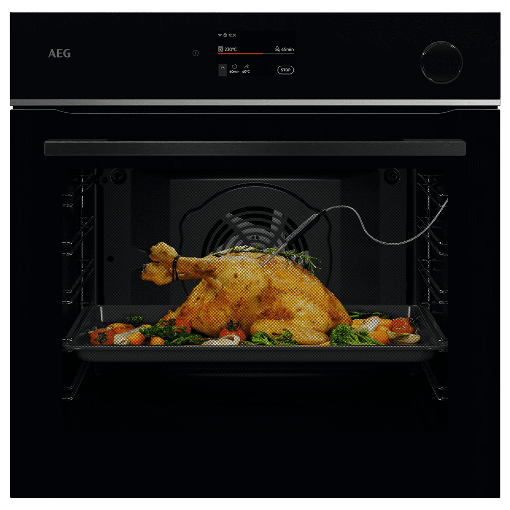 AEG  Series 7000 Pyrolytic SteamCrisp Multifunction Single Oven TR7PB731SB - Black