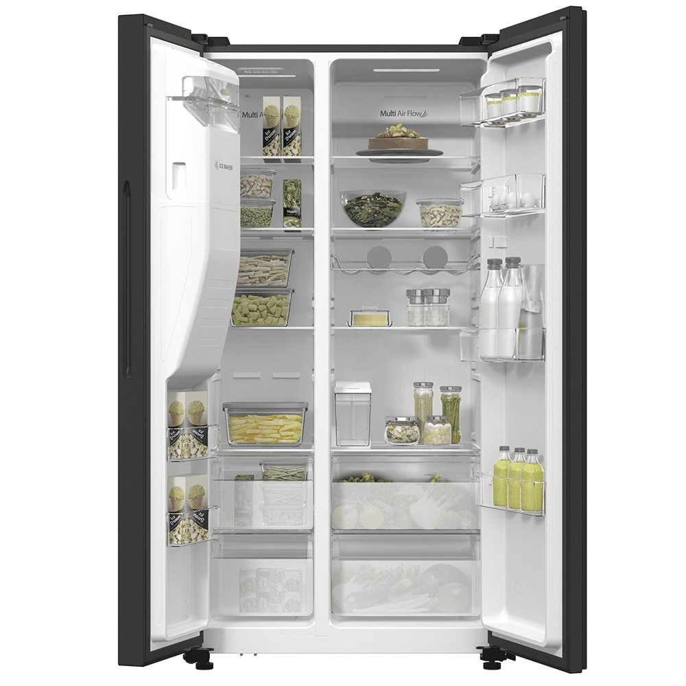 Hisense PureFlat American Fridge Freezer Ice & Water Non-Plumbed RS5P535NTFDUK - BLACK STEEL Hisense PureFlat American Fridge Freezer Ice & Water Non-Plumbed RS5P535NTFDUK - BLACK STEEL